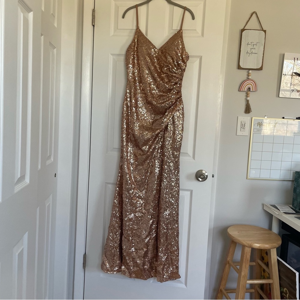 Never Worn with Tags Reverly Rose Gold 203 Dawson Dress
